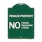 Signmission Private Property No Parking No Trespassing U Turns!, Green & White Alum, 18" x 24", GW-1824-24621 A-DES-GW-1824-24621 - alternate 1